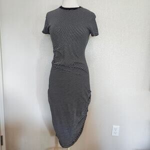 N / Nicholas Black & White Striped Maxi Dress Size 8